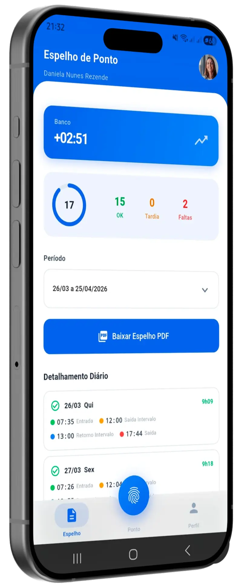 RH Flex — Espelho de ponto e relatórios em PDF